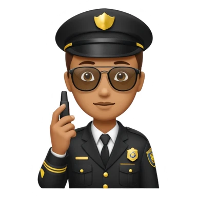 school security, sun glasses, holding walkie-talkie sticker