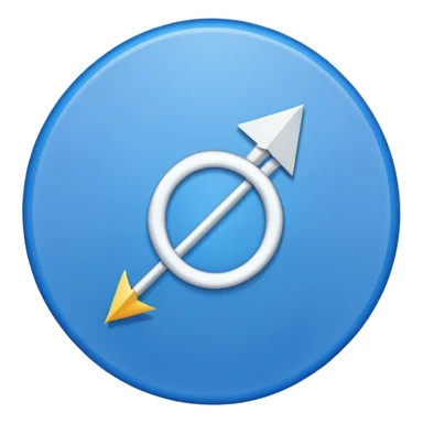 Circle with Arrow outside of the circle, but pointing to it sticker