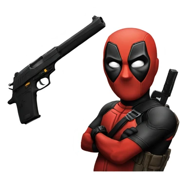 Deedpool with a gun sticker