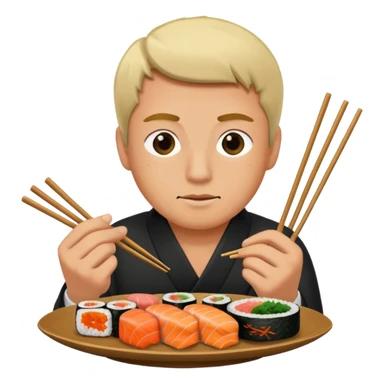 Man eating sushi sticker