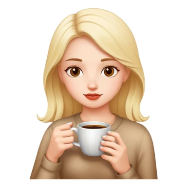 kahve içen kız sticker