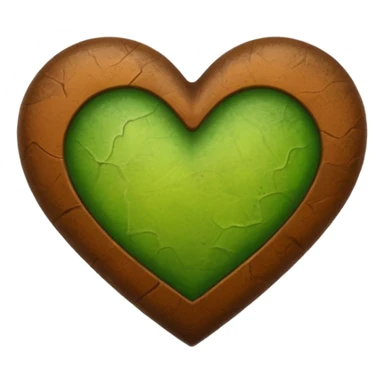 Green and brown heart sticker