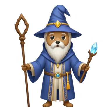 Dog wizard sticker