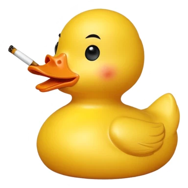 Rubber duck smoking a splif cartoon sticker