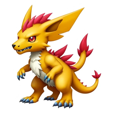 cool edgy badass colorful fantasy animal-Digimon-Fakemon full body sticker