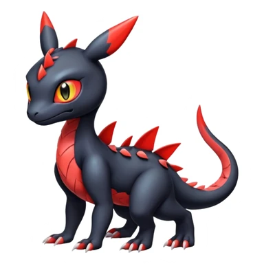 Cute Shiny Guilmon-Quilava-Salandit-Umbreon-Fakémon-hybrid-creature (full body)  sticker