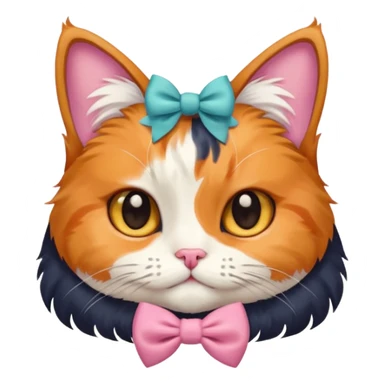 GATITA ENAMORADA CON UN MOÑO sticker