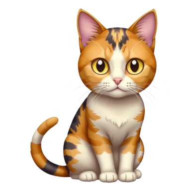 full body anxious looking colourful light patched calico tabby cat with hazel eyes sticker