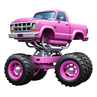 Big car monster truck, pink sticker