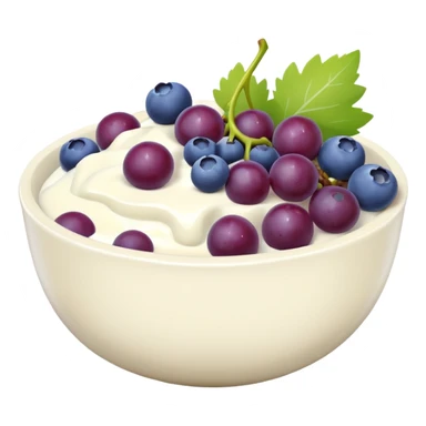 yoghurt bowl with grapes and blueberries sticker