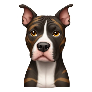 pitbull terrier dark brindle tiger stripes sticker