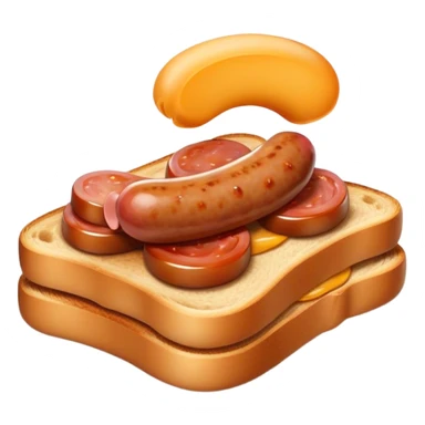 Sausage on a toast sticker