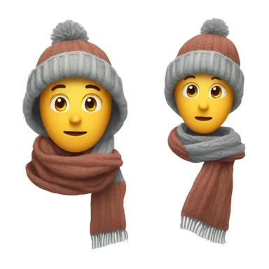 Cold Emoji with a scarf and hat sticker