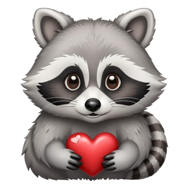 Silver Raccoon in love sticker