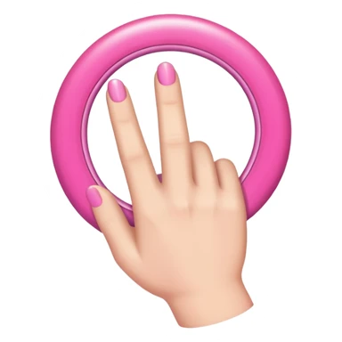 hand with pink ring sticker
