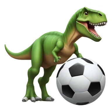 Dinosaur kicking a soccer ball  sticker