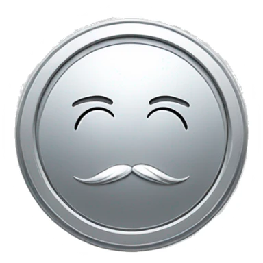 silver coin with monocle sticker