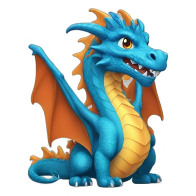 dragon bleue avec flammes sticker