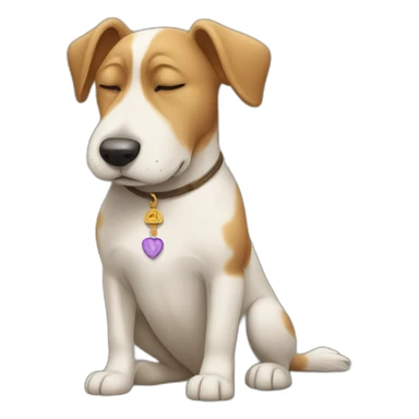 dog praying thank you sticker