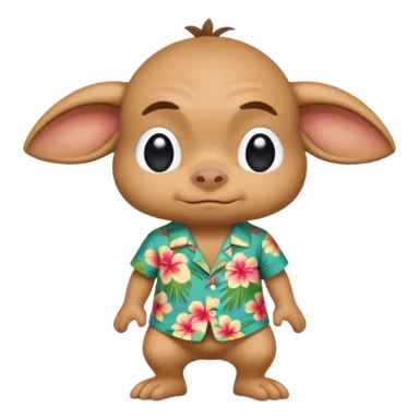 Grogu wearing hawaiian clothesbowing sticker