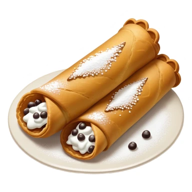 Fancy cannoli on a plate sticker