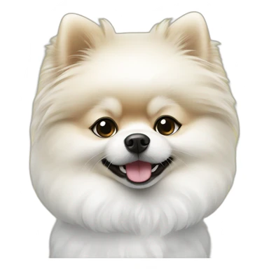 White pomeranian with doctor custom sticker
