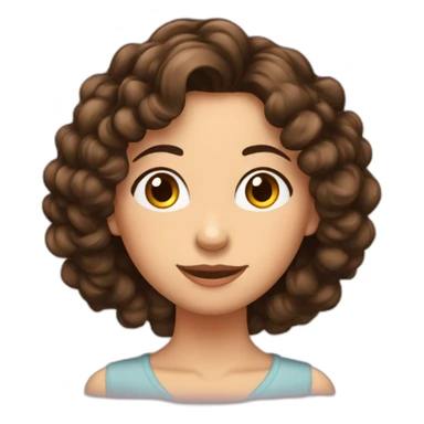 Fille brune cheveux longs bouclé sticker