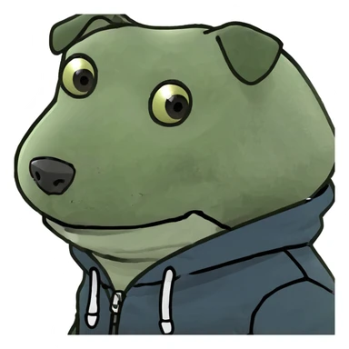 Dog wearing a hodie sticker