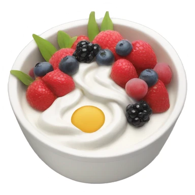 Yoghurt bowl with fruit sticker