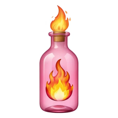 Pink burning glass bottle  sticker