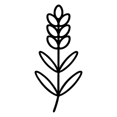 Add lavender color to the sprig, keeping the icon style clean and minimal, with no background. sticker