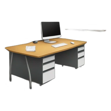 student desk front view rear side sticker