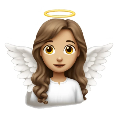 Little angel white girl with long brown hair sticker