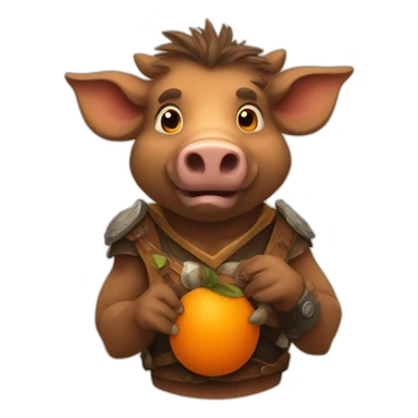 anthropomorphic boar with orange cheecks sticker
