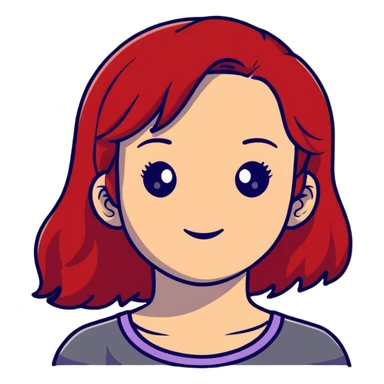 red haired girl portrait sticker