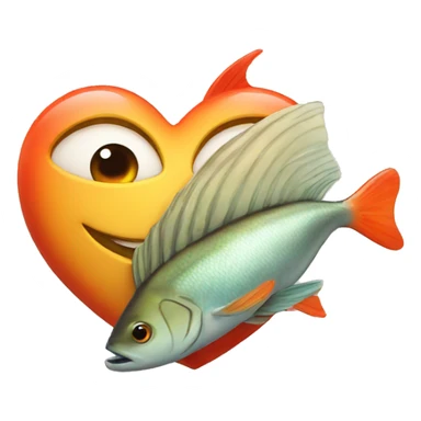big read heart with fish sticker