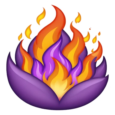 plain purple no orange color fire sticker