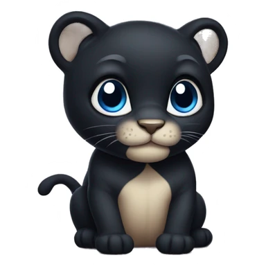 Cute little chubby Panther sticker