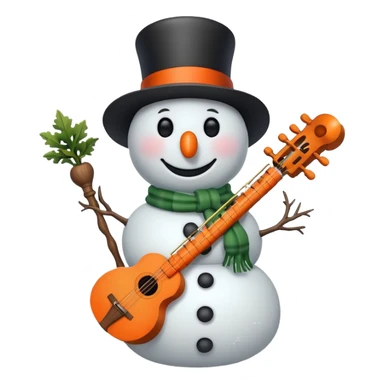 Snowman with Musical Instrument sticker