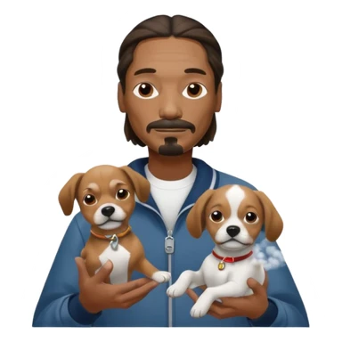 Snoop dog holding dogs with a cloud of smoke  sticker