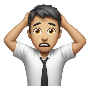 Shocked Guy with his hands around his head sticker