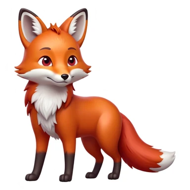 cinematic-noble [fox]-realistic-full-body-standing on all fours-emoji,-tail-tucked-close,-head-tilted-dramatically,-fox-[red]-fur,-simplified-yet-realistic-focused-features,-highly-detailed,-glowing-with-an-almost-sarcastic-glow  expressive eyes sticker