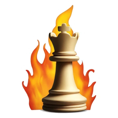 King chess piece on fire sticker