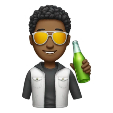 cool guy holding bottle sunglasses sticker