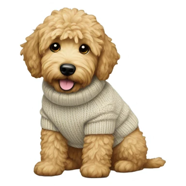 Mini golden doodle with sweater sticker