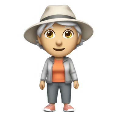 Older Lady lawn bowler sticker