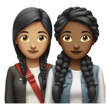 "Two high school girls, one with black hair and the other with red hair." sticker