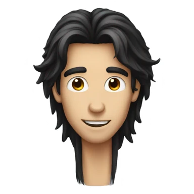 guys with long nose and long black hair sticker