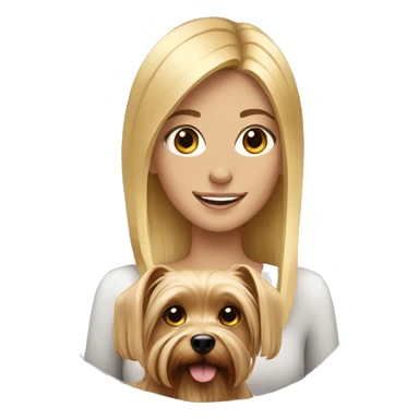 Blonde girl with a yorkshire terrier sticker