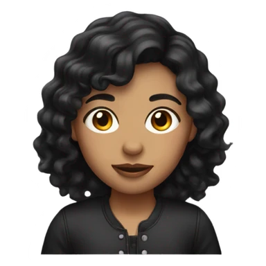 Girl with a black wavy hair  sticker